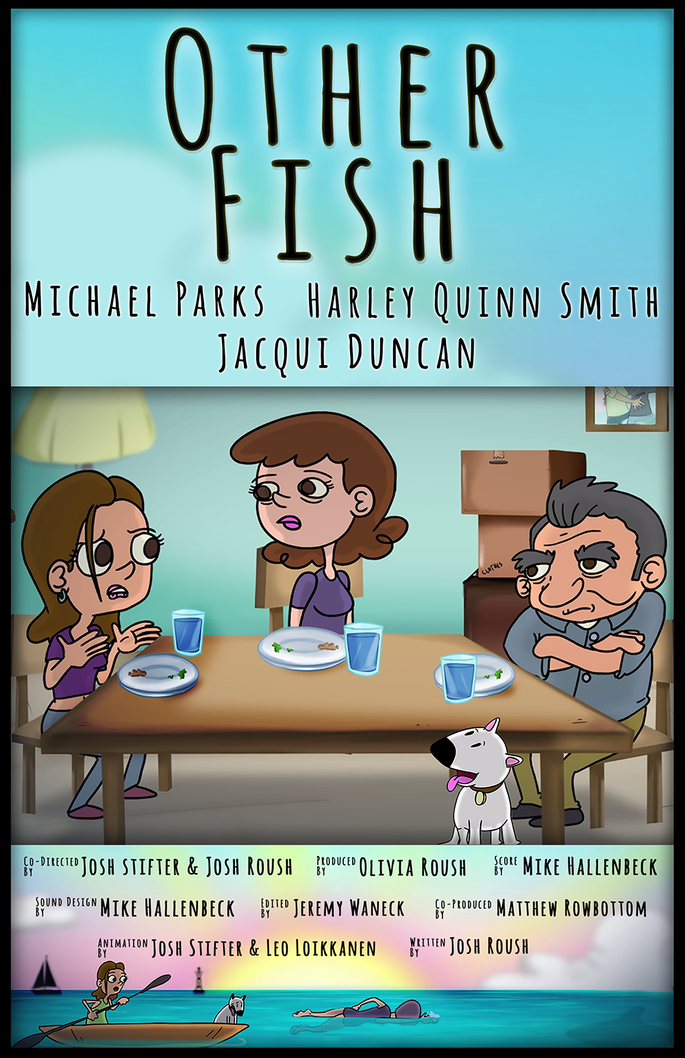 Other Fish Poster by Josh Roush and Josh Stifter starring Harley Quinn Smith, Michael Parks, and Jacqui Duncan